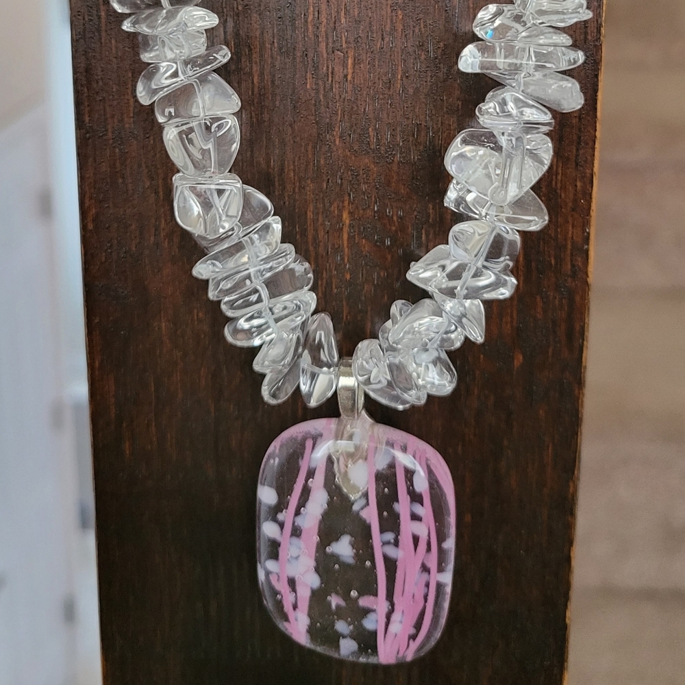 Womens handcrafted glass necklace